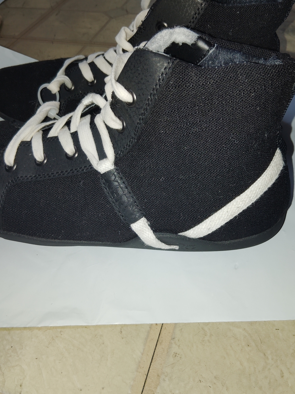 Men's Xero Black High-Top Canvas Sneakers with White Laces